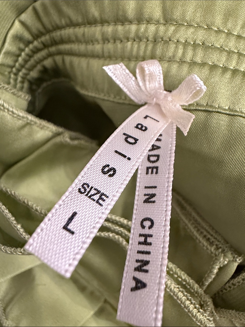 Ruffled Tie-Neck Sleeveless Blouse - Olive Green - Picture 3 of 3